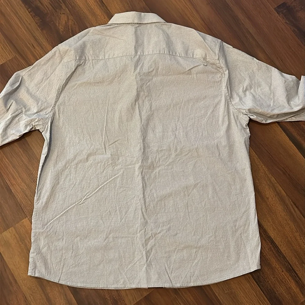 01. Algo Mens Button Down Cotton Long Sleeve Gray/Black Geometric Design Size XL - Picture 6 of 10